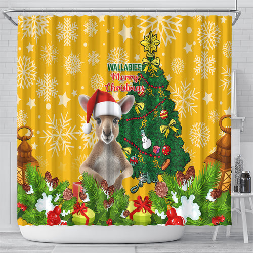 personalised-wallabies-rugby-christmas-shower-curtain-merry-xmas-with-australian-kangaroo