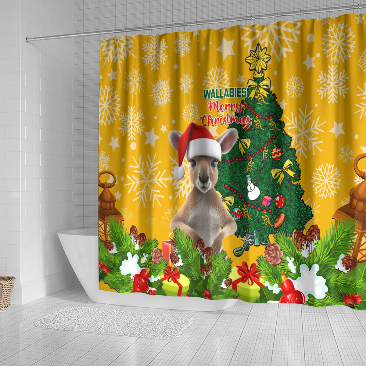personalised-wallabies-rugby-christmas-shower-curtain-merry-xmas-with-australian-kangaroo