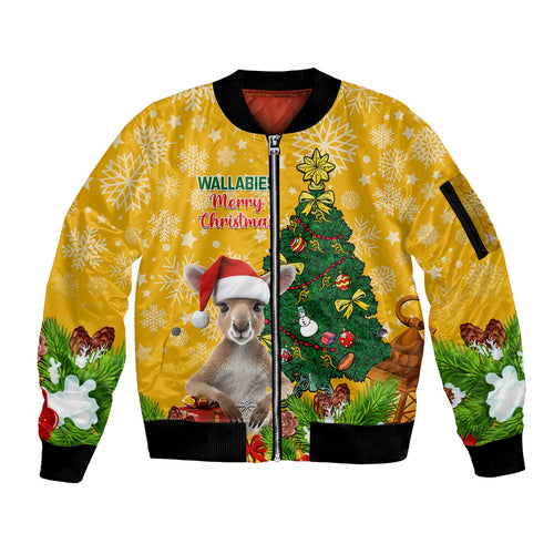 personalised-wallabies-rugby-christmas-sleeve-zip-bomber-jacket-merry-xmas-with-australian-kangaroo