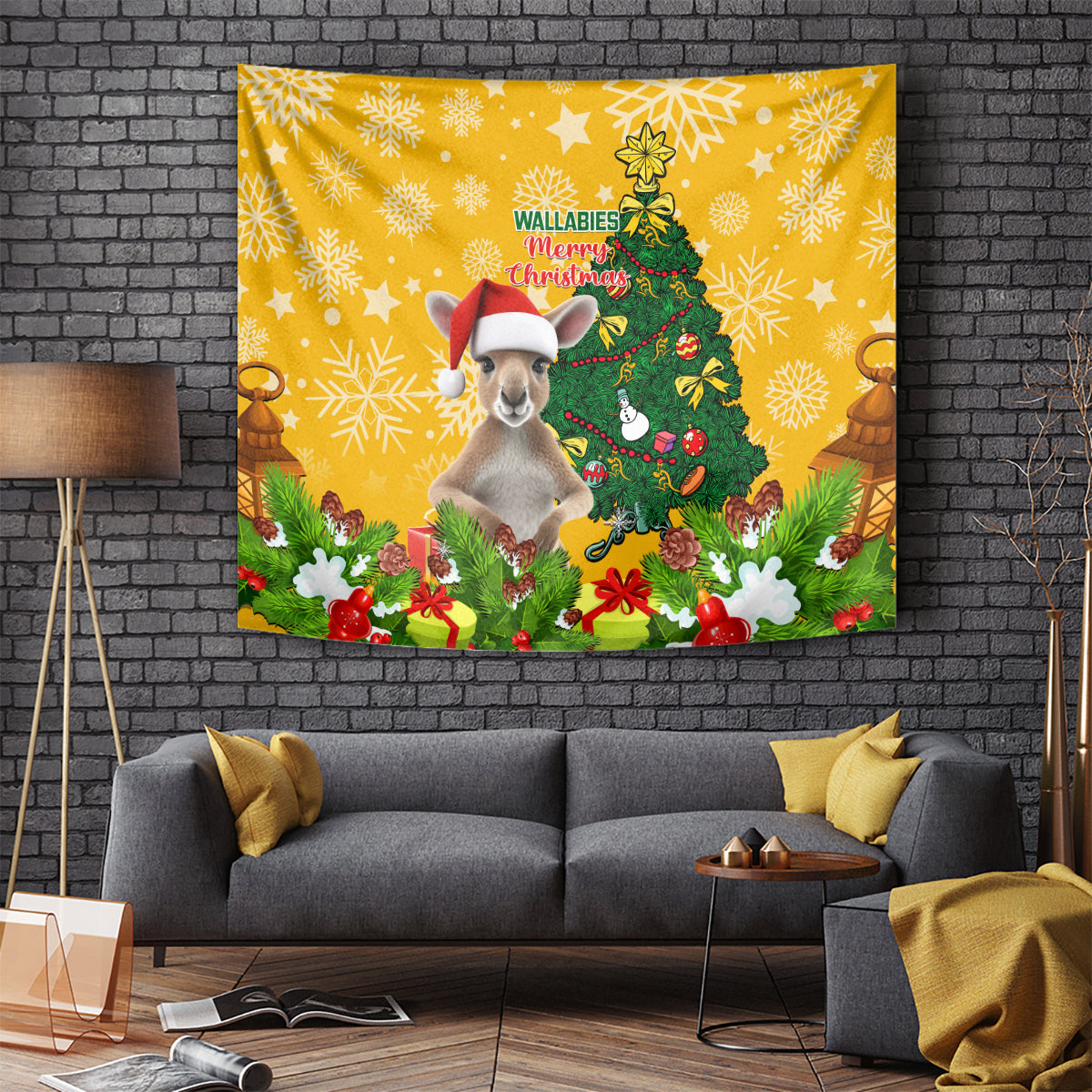 personalised-wallabies-rugby-christmas-tapestry-merry-xmas-with-australian-kangaroo