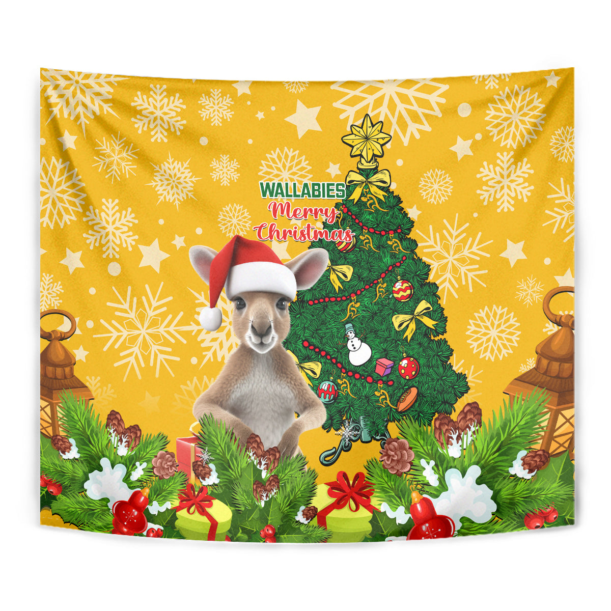 personalised-wallabies-rugby-christmas-tapestry-merry-xmas-with-australian-kangaroo