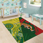 Custom Bangladesh And Australia Cricket Area Rug Kangaroo Tiger Together