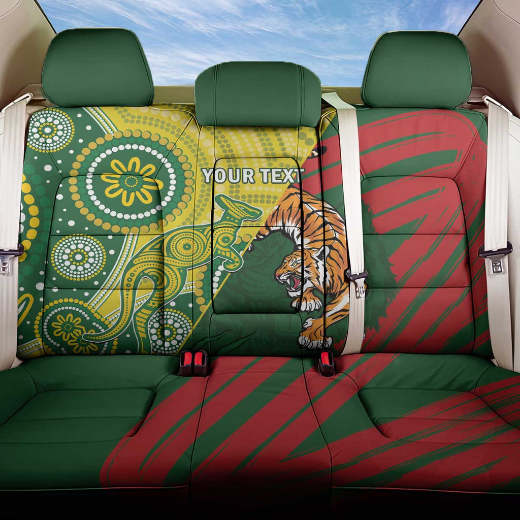 Custom Bangladesh And Australia Cricket Back Car Seat Cover Kangaroo Tiger Together