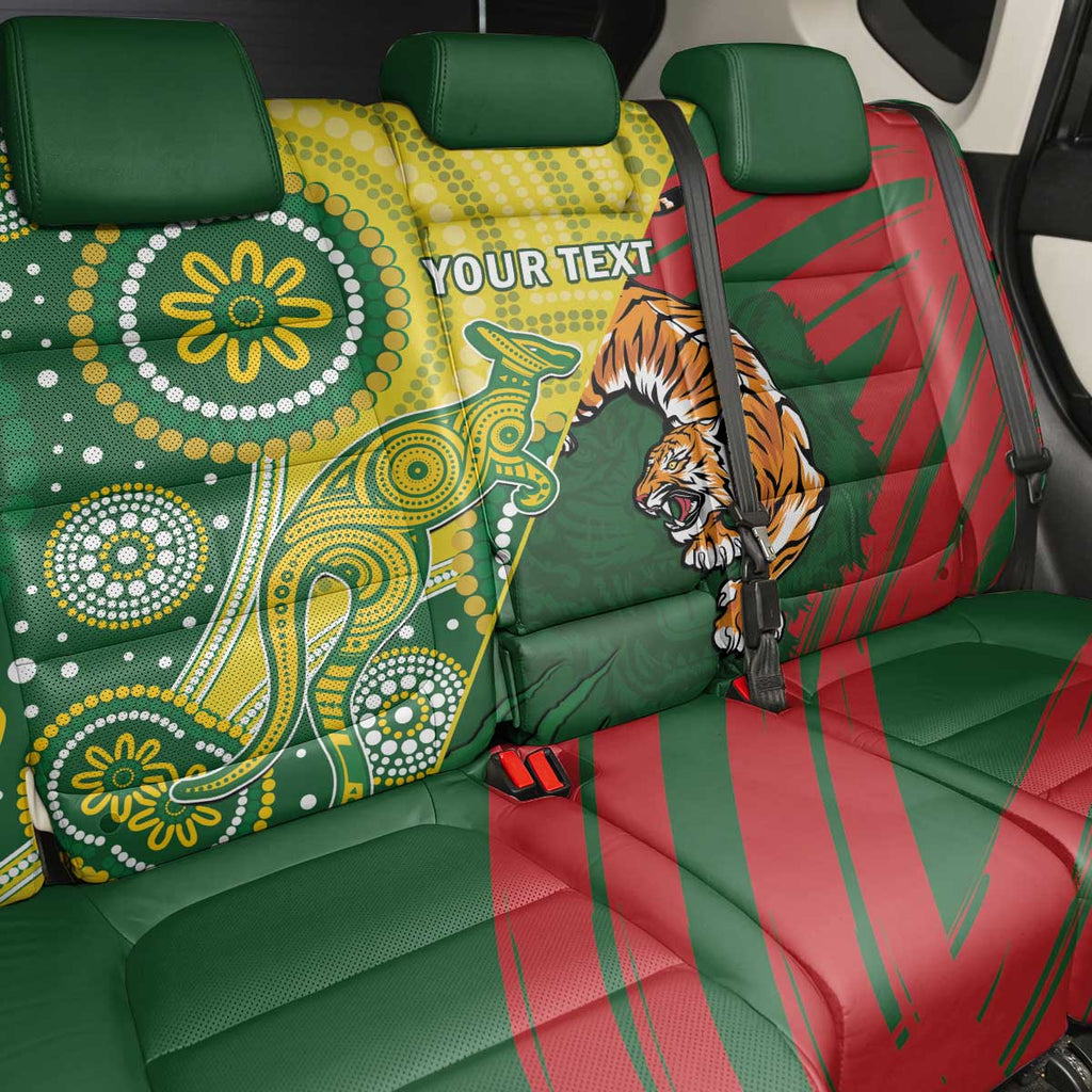 Custom Bangladesh And Australia Cricket Back Car Seat Cover Kangaroo Tiger Together