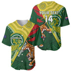 Custom Bangladesh And Australia Cricket Baseball Jersey Kangaroo Tiger Together