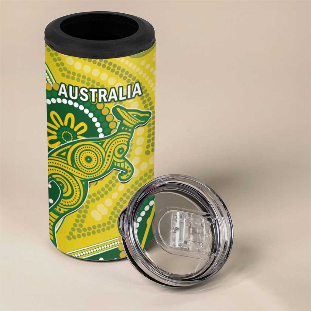 Bangladesh And Australia Cricket 4 in 1 Can Cooler Tumbler Kangaroo Tiger Together