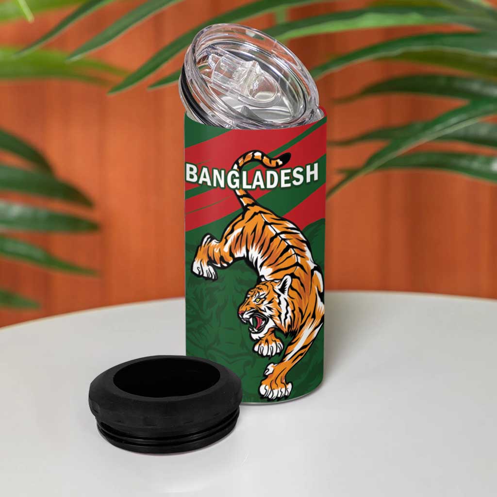 Bangladesh And Australia Cricket 4 in 1 Can Cooler Tumbler Kangaroo Tiger Together