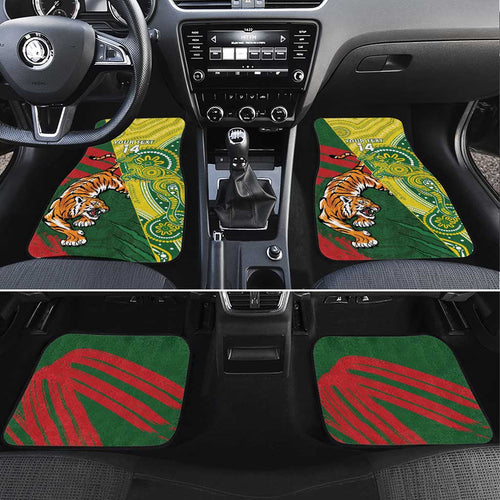 Custom Bangladesh And Australia Cricket Car Mats Kangaroo Tiger Together