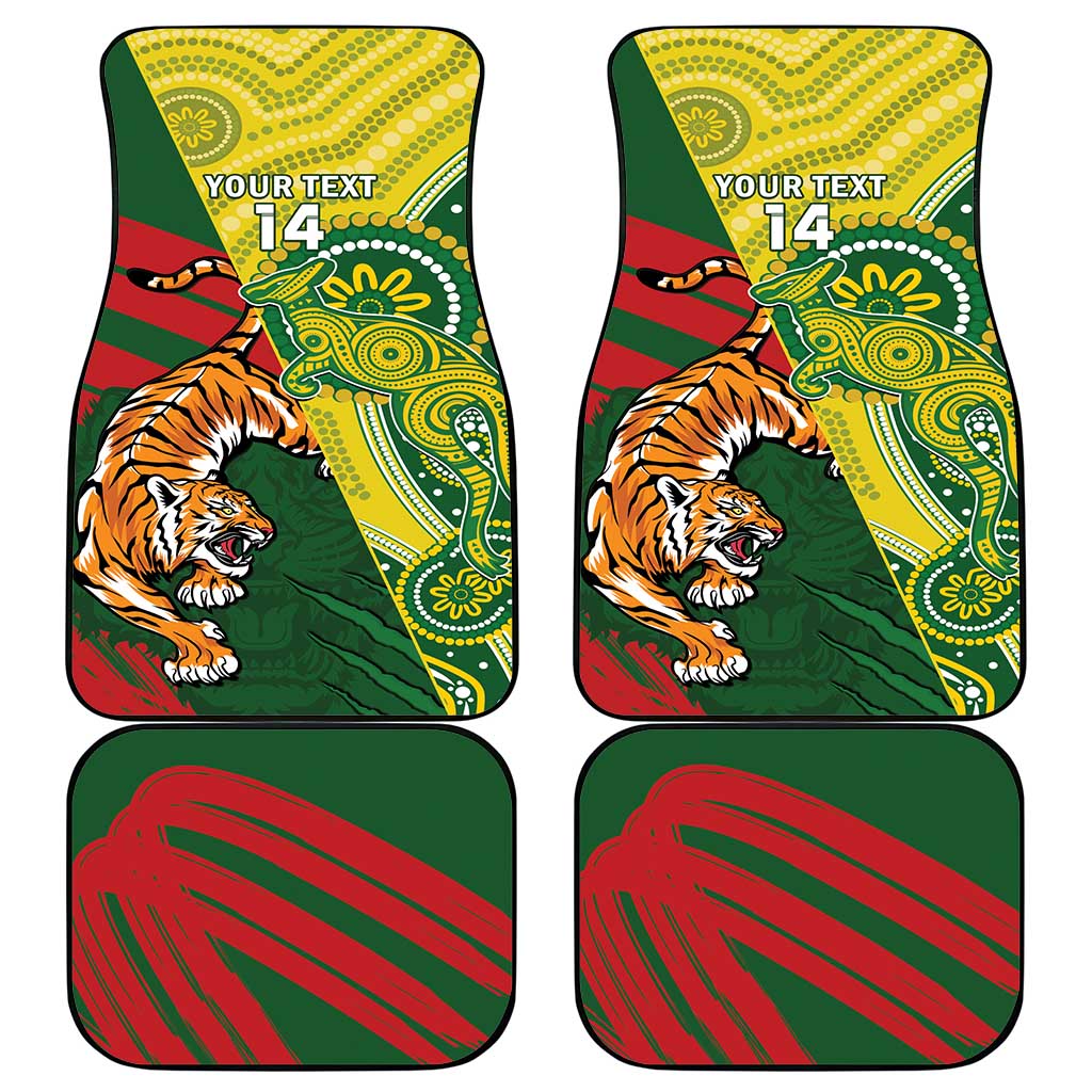 Custom Bangladesh And Australia Cricket Car Mats Kangaroo Tiger Together