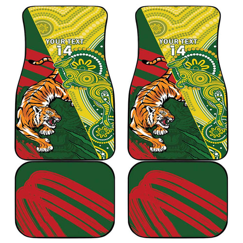 Custom Bangladesh And Australia Cricket Car Mats Kangaroo Tiger Together