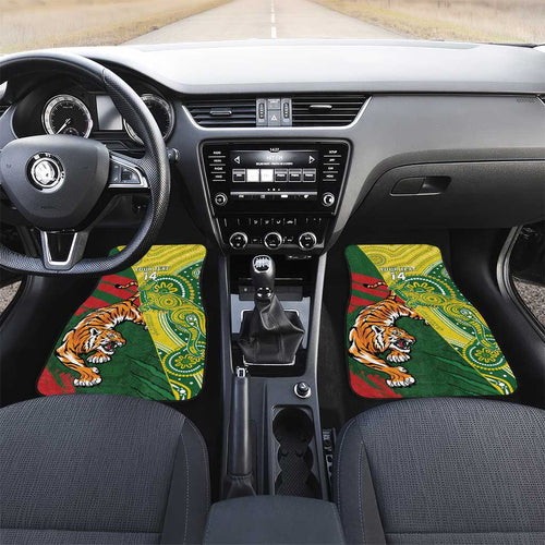 Custom Bangladesh And Australia Cricket Car Mats Kangaroo Tiger Together