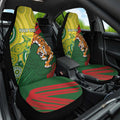 Custom Bangladesh And Australia Cricket Car Seat Cover Kangaroo Tiger Together