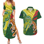 Custom Bangladesh And Australia Cricket Couples Matching Summer Maxi Dress and Hawaiian Shirt Kangaroo Tiger Together