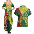 Custom Bangladesh And Australia Cricket Couples Matching Summer Maxi Dress and Hawaiian Shirt Kangaroo Tiger Together