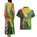 Custom Bangladesh And Australia Cricket Couples Matching Tank Maxi Dress and Hawaiian Shirt Kangaroo Tiger Together