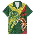 Custom Bangladesh And Australia Cricket Family Matching Off The Shoulder Long Sleeve Dress and Hawaiian Shirt Kangaroo Tiger Together