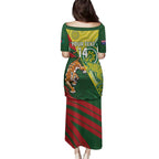 Custom Bangladesh And Australia Cricket Family Matching Puletasi and Hawaiian Shirt Kangaroo Tiger Together