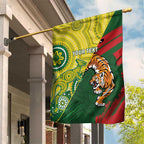 Custom Bangladesh And Australia Cricket Garden Flag Kangaroo Tiger Together
