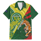 Custom Bangladesh And Australia Cricket Hawaiian Shirt Kangaroo Tiger Together