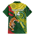 Custom Bangladesh And Australia Cricket Hawaiian Shirt Kangaroo Tiger Together