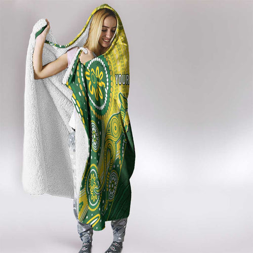 Custom Bangladesh And Australia Cricket Hooded Blanket Kangaroo Tiger Together