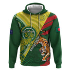 Custom Bangladesh And Australia Cricket Hoodie Kangaroo Tiger Together