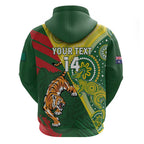 Custom Bangladesh And Australia Cricket Hoodie Kangaroo Tiger Together