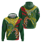 Custom Bangladesh And Australia Cricket Hoodie Kangaroo Tiger Together