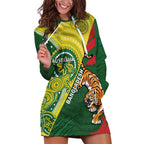Custom Bangladesh And Australia Cricket Hoodie Dress Kangaroo Tiger Together