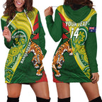 Custom Bangladesh And Australia Cricket Hoodie Dress Kangaroo Tiger Together