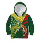 Custom Bangladesh And Australia Cricket Kid Hoodie Kangaroo Tiger Together