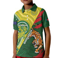 Custom Bangladesh And Australia Cricket Kid Polo Shirt Kangaroo Tiger Together