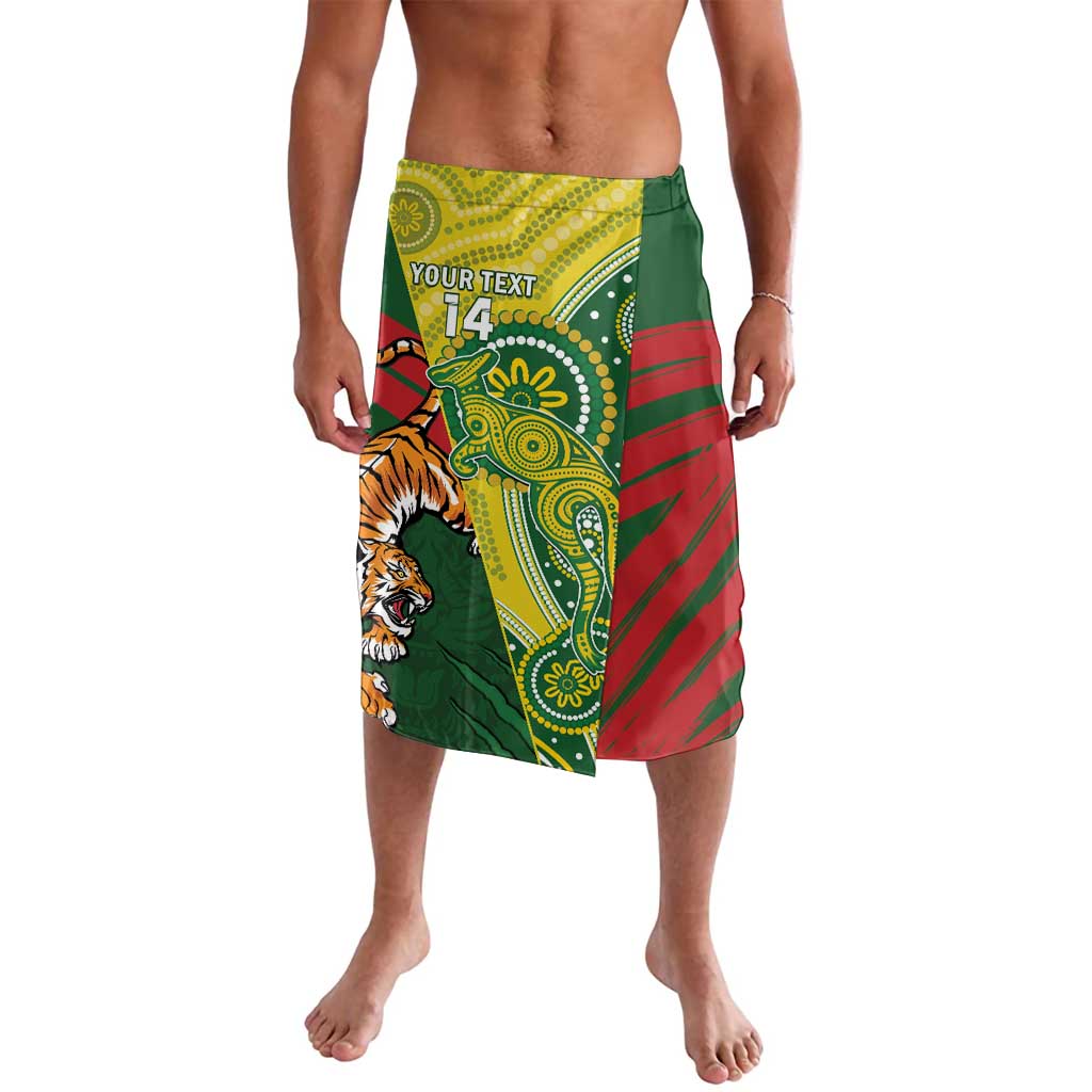 Custom Bangladesh And Australia Cricket Lavalava Kangaroo Tiger Together