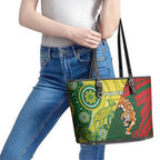 Custom Bangladesh And Australia Cricket Leather Tote Bag Kangaroo Tiger Together