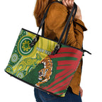 Custom Bangladesh And Australia Cricket Leather Tote Bag Kangaroo Tiger Together