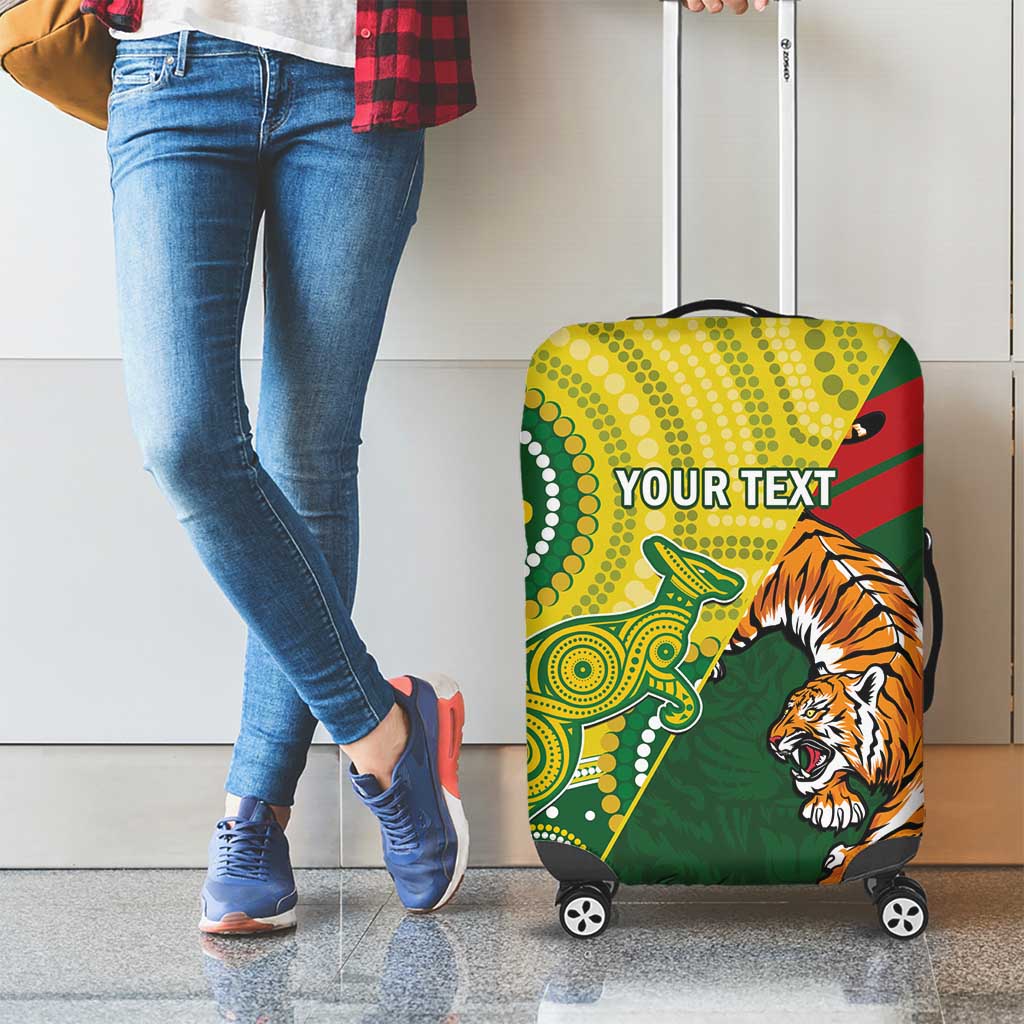 Custom Bangladesh And Australia Cricket Luggage Cover Kangaroo Tiger Together