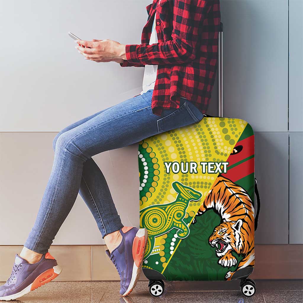 Custom Bangladesh And Australia Cricket Luggage Cover Kangaroo Tiger Together