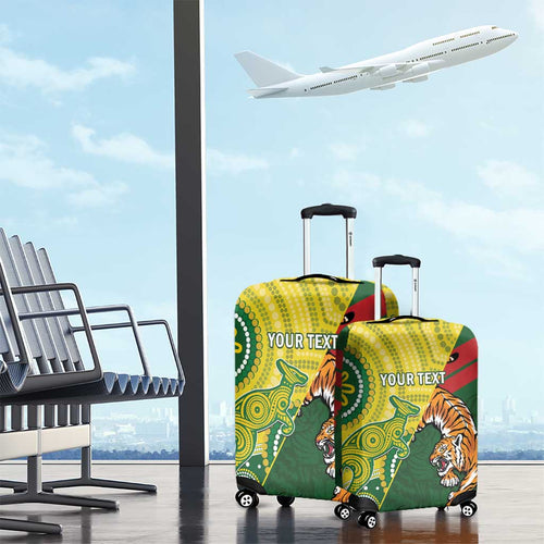 Custom Bangladesh And Australia Cricket Luggage Cover Kangaroo Tiger Together