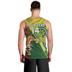 Custom Bangladesh And Australia Cricket Men Tank Top Kangaroo Tiger Together