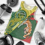 Custom Bangladesh And Australia Cricket Men Tank Top Kangaroo Tiger Together