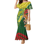 Custom Bangladesh And Australia Cricket Mermaid Dress Kangaroo Tiger Together