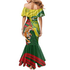 Custom Bangladesh And Australia Cricket Mermaid Dress Kangaroo Tiger Together