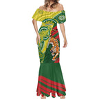 Custom Bangladesh And Australia Cricket Mermaid Dress Kangaroo Tiger Together
