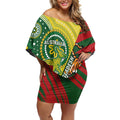 Custom Bangladesh And Australia Cricket Off Shoulder Short Dress Kangaroo Tiger Together
