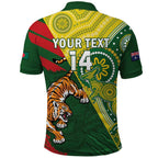 Custom Bangladesh And Australia Cricket Polo Shirt Kangaroo Tiger Together