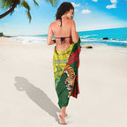 Custom Bangladesh And Australia Cricket Sarong Kangaroo Tiger Together