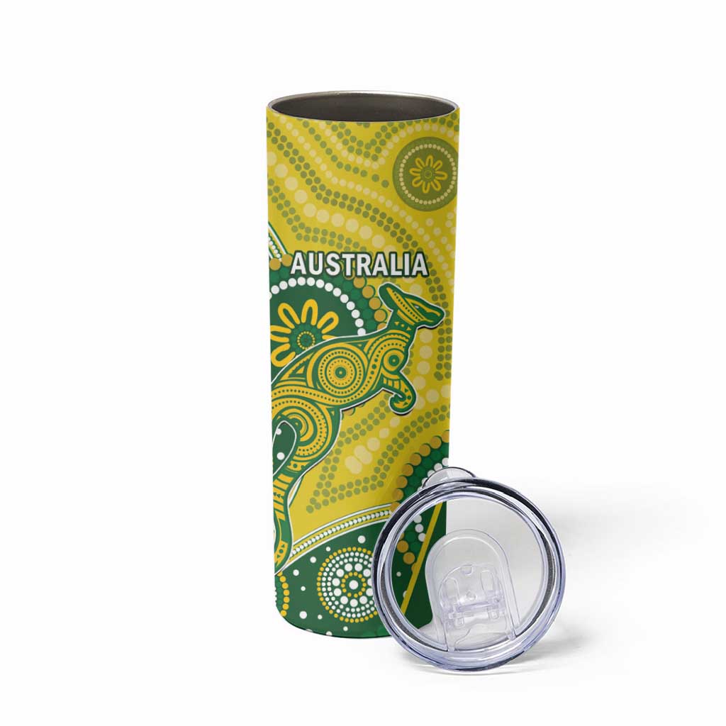 Bangladesh And Australia Cricket Skinny Tumbler Kangaroo Tiger Together