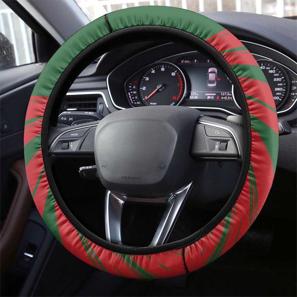 Bangladesh And Australia Cricket Steering Wheel Cover Kangaroo Tiger Together