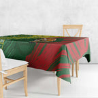 Custom Bangladesh And Australia Cricket Tablecloth Kangaroo Tiger Together