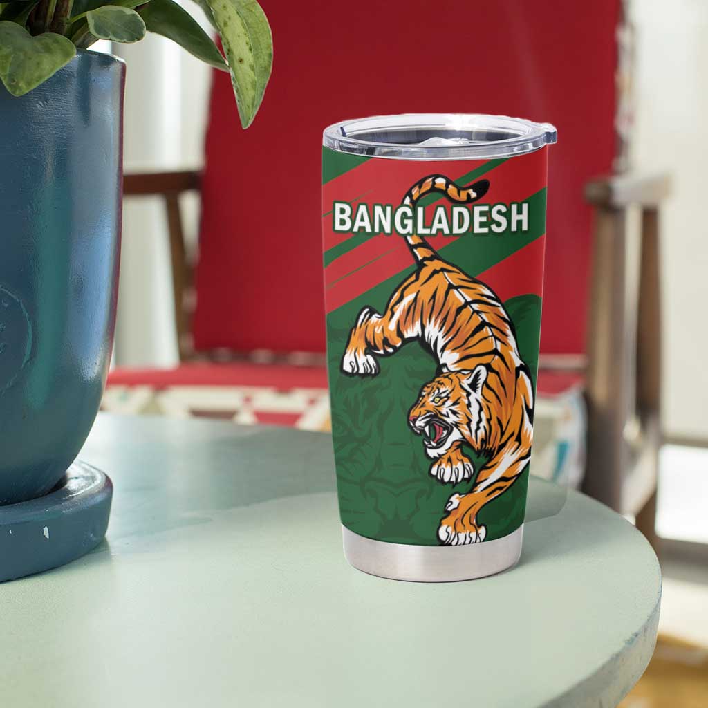 Bangladesh And Australia Cricket Tumbler Cup Kangaroo Tiger Together